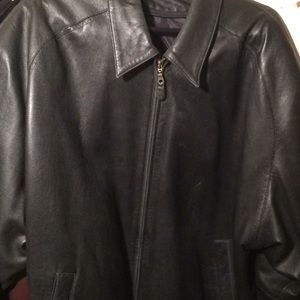 Black leather vintage jacket
